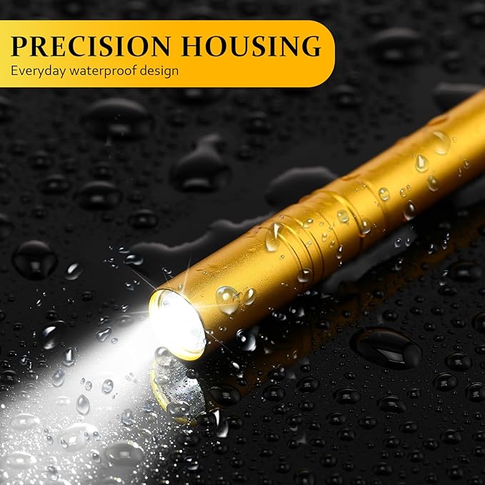 24 Pack Mini Pen Flashlights Bulk LED Pen Lights Aluminum Pocket Flashlights with Clips Small
