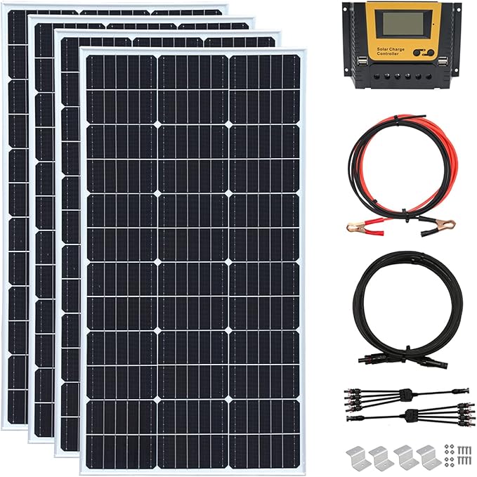 400 Watt 12Volt/24Volt Solar Panel Kit 4X100W Monocrystalline Module 40A Charge Controller for RV