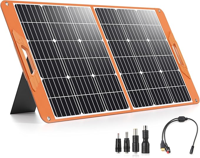 100W Portable Solar Panel for Power Station, 19.8V Foldable Solar Charger with DC/XT60/Anderson
