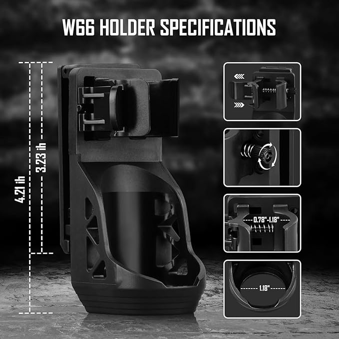 ULTRAFIRE 1000 High Lumen Tactical EDC Flashlight with Holster,Single Mode Police Flashlight with