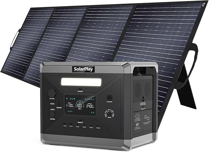SolarPlay Q2501 Solar Generator with 400W Solar Panel, 2400W/2160Wh Large Capacity Portable Power
