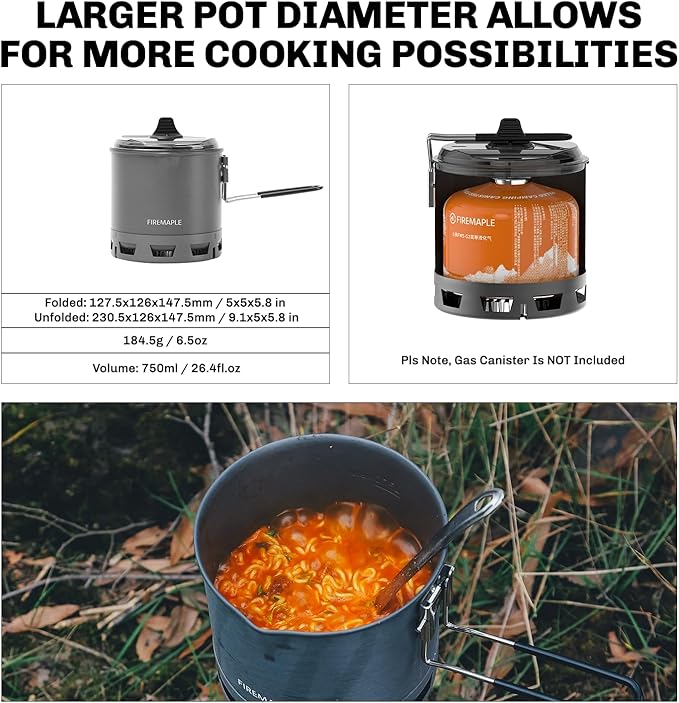 Fire-Maple Petrel Ultralight Pot- High Efficiency Aluminum Camping and Backpacking Pot with