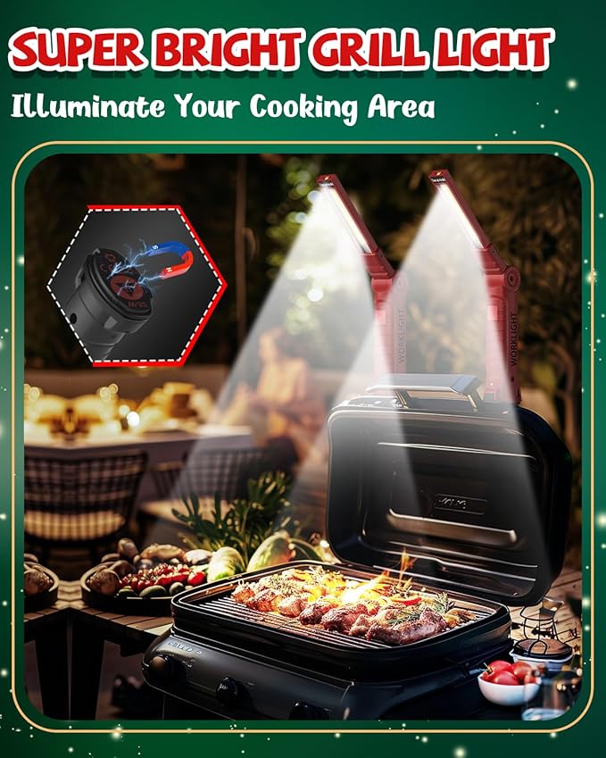 Coquimbo Tool Gifts for Men Dad, Rechargeable Flashlight LED Work Lights Grill Light with Magnetic