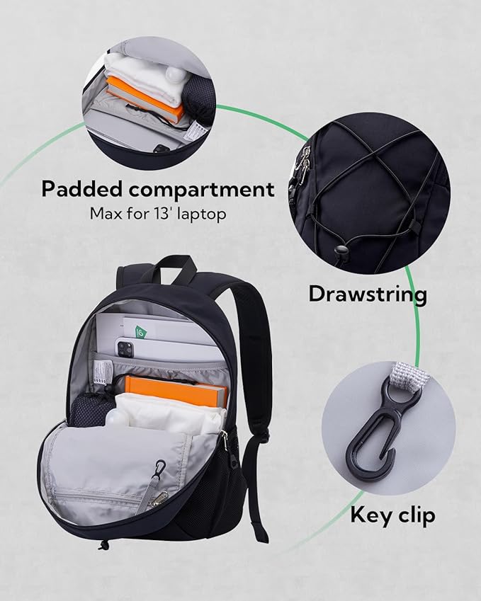 WATERFLY 12L Small Hiking Backpack: Day Pack Lightweight Travel Bag Camping Fitness Cycling Outdoor