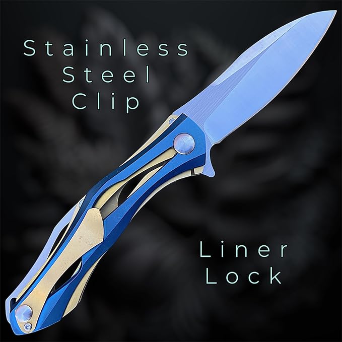 TACTICAL GEARZ Premium Stainless Steel Folding Knife, Stainless Steel Handle, D2 Steel Blade (Ronus