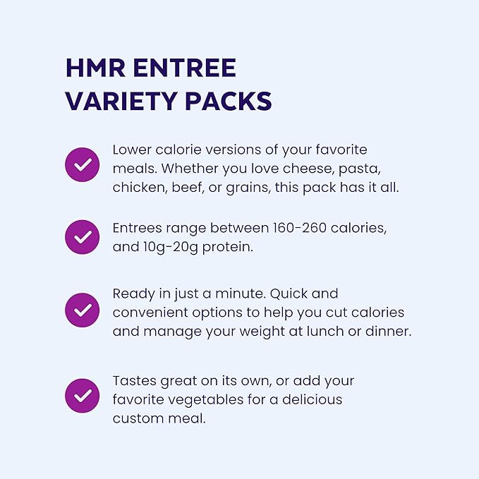 HMR Variety Entrée Packs |Pre-packaged Lunch or Dinner to Support Weight Loss| Ready to Eat Meals
