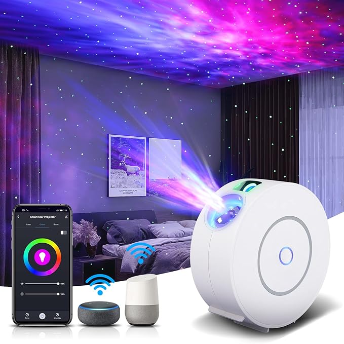Star Projector, Galaxy Projector for Bedroom, Smart APP & Voice Control Galaxy lamp, Compatible