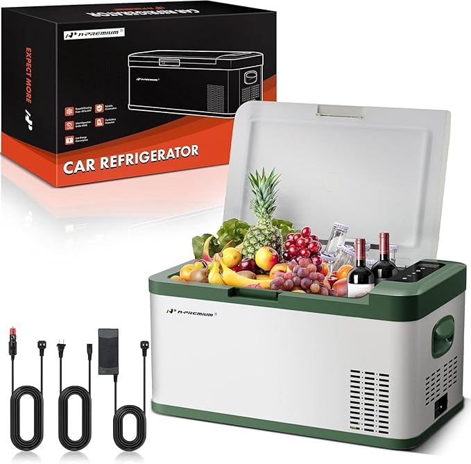 A-Premium 12 Volt Refrigerator 21QT/20.1L Portable Car Fridge Cooler, -4°F~68°F Portable Freezer