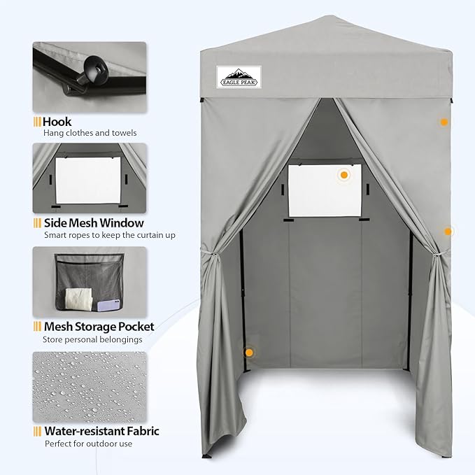 EAGLE PEAK Flex Ultra Compact 4x4 Pop-up Canopy, Sun Shelter, Changing Room, Portable Privacy