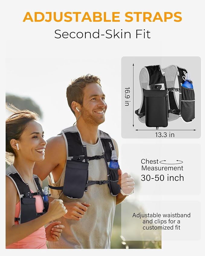 Running Vest for Women Men, Lightweight Hydration Runner Vest with Transparent Waterproof Phone