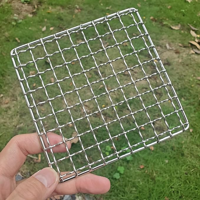 2Peices Backpacker Bushcraft Grill Grate Stainless Steel BBQ Cooking Grill Mesh Campfire Grill