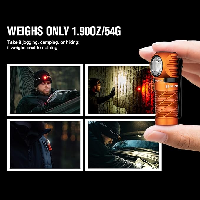 OLIGHT Perun 2 Mini Headlamp 1100 Lumens LED Head Flashlight, Rechargeable Headlight with Red Light