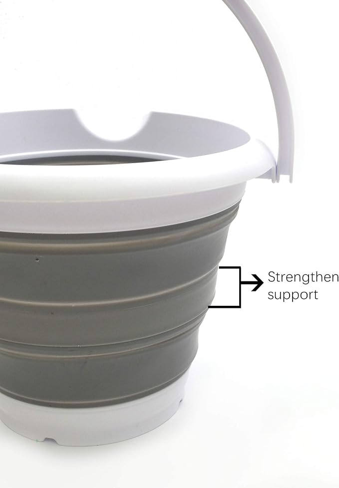 SAMMART 5L / 1.32 Gallon Collapsible Plastic Bucket - Foldable Round Tub - Portable Fishing Water