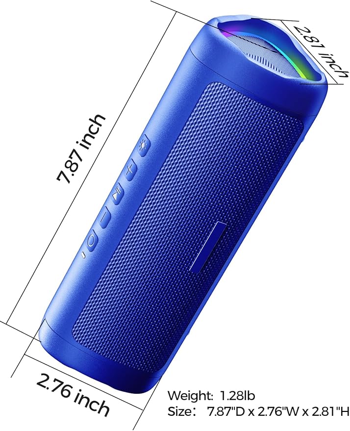 Bluetooth Speaker with HD Sound, Portable Wireless, IPX5 Waterproof, Up to 20H Playtime, TWS