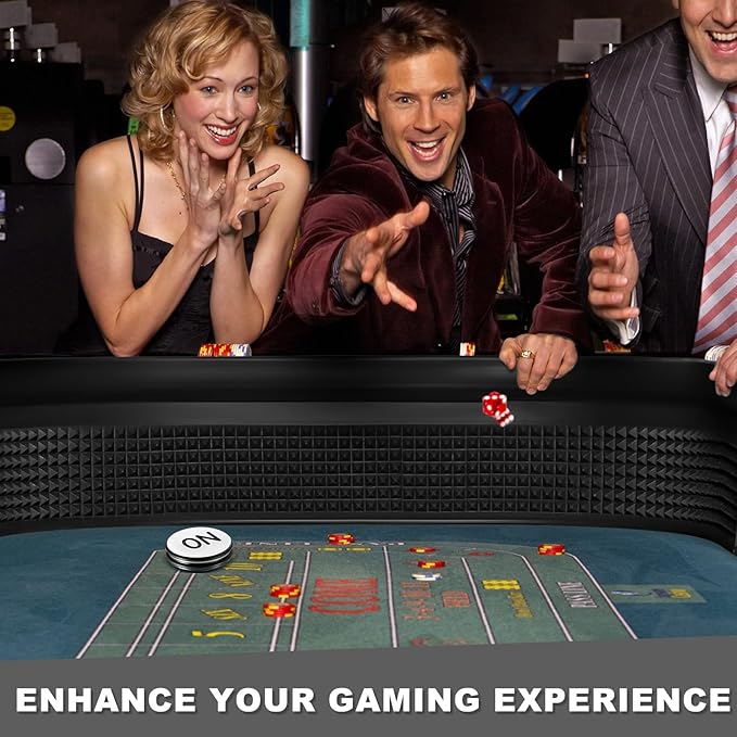 Leyndo Craps Tabletop Game Set, Includes 48"x11" Rubber Craps Diamond Pyramid Bumper, Casino Grade