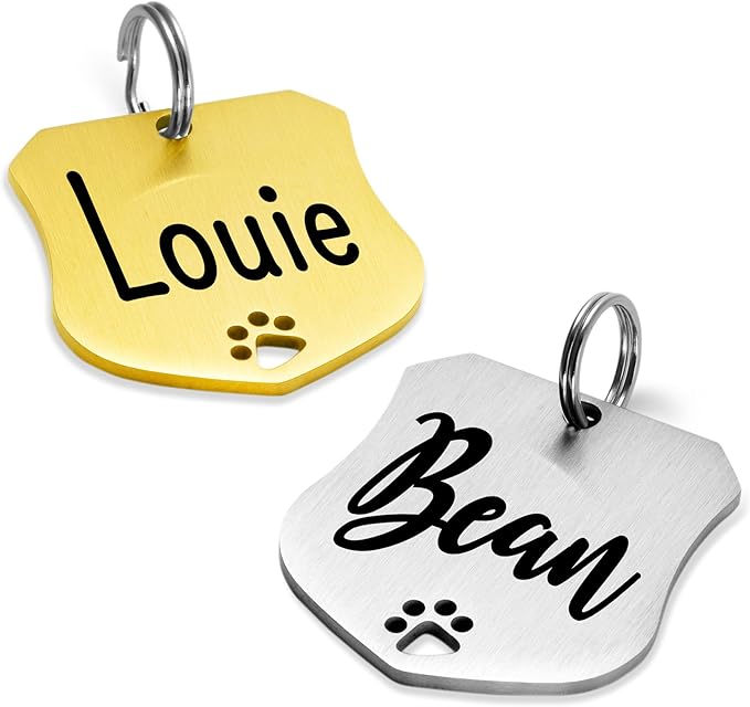 Ultra Joys Dog Tags Personalized for Pets - Hollow Paw Custom Pet ID Tag - Engraved Dog Tag for