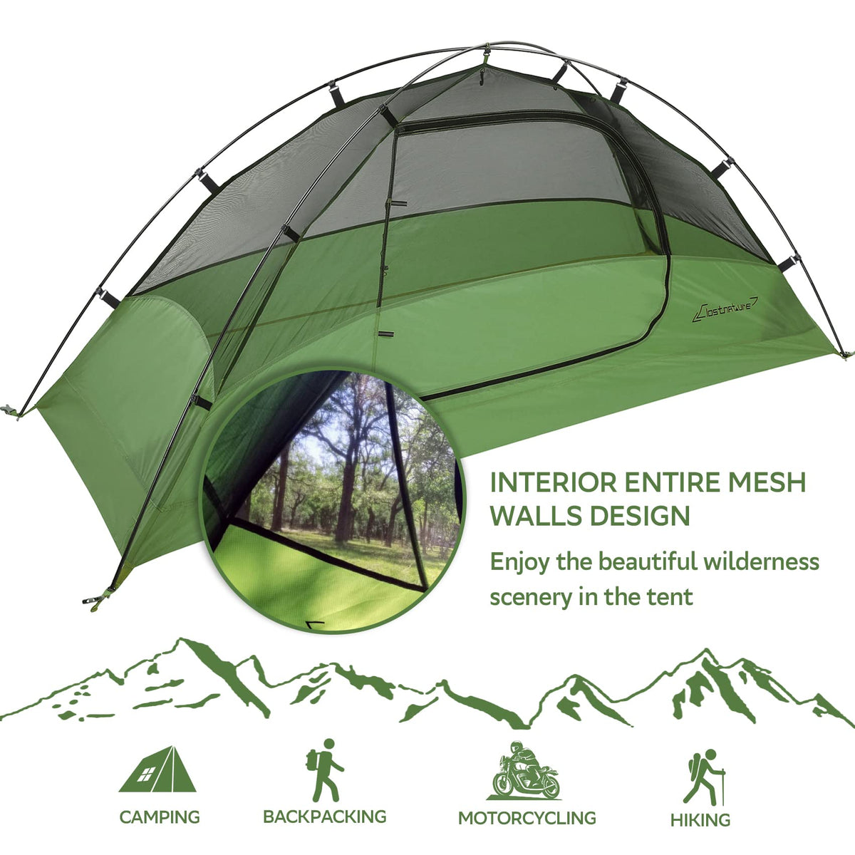 Clostnature 1 Person Lightweight Backpacking Tent, Easy Setup Tent