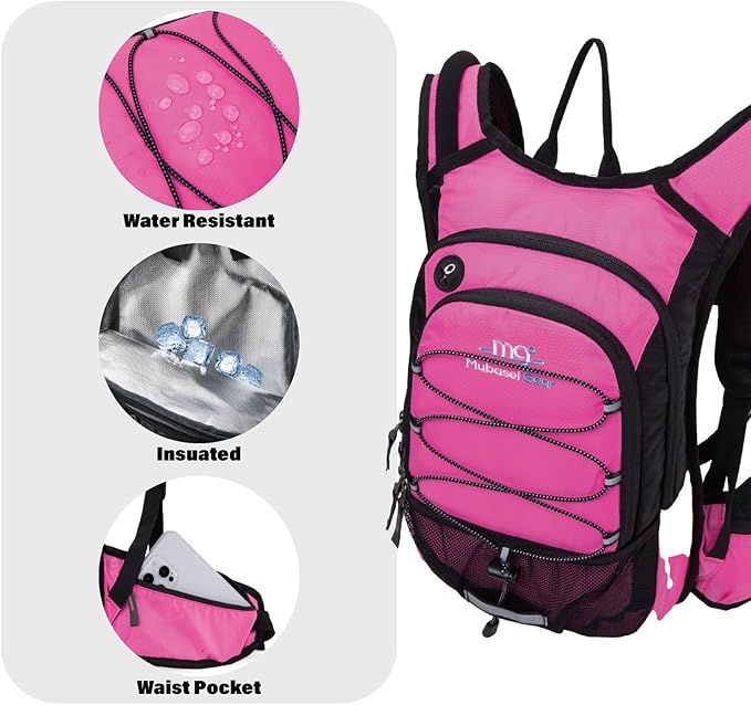 15L Insulated Hydration Backpack Pack with 2L Water Bladder Lightweight Hiking Backpack Bag for