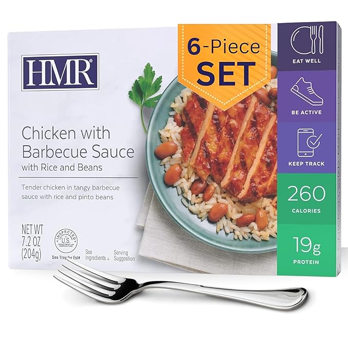 HMR Chicken with Barbecue Sauce Entrée | Pre-packaged Lunch or Dinner | Ready to Eat | 19g of