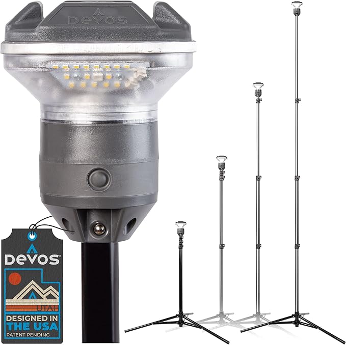 Devos Outdoor LightRanger 1200 - High-Performance LED Tripod Lantern with Adjustable Height, 1200