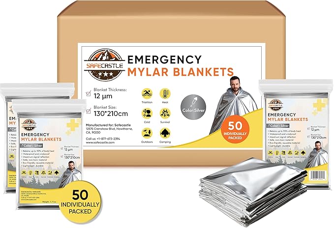 Emergency Mylar Blankets 130 * 210 Cm Large Reusable Thermal Space Blanket Survival Rescue