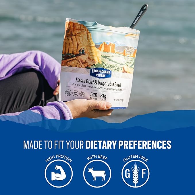 Backpacker's Pantry Fiesta Beef and Vegetable Bowl | Freeze Dried Backpacking & Camping Food, 1