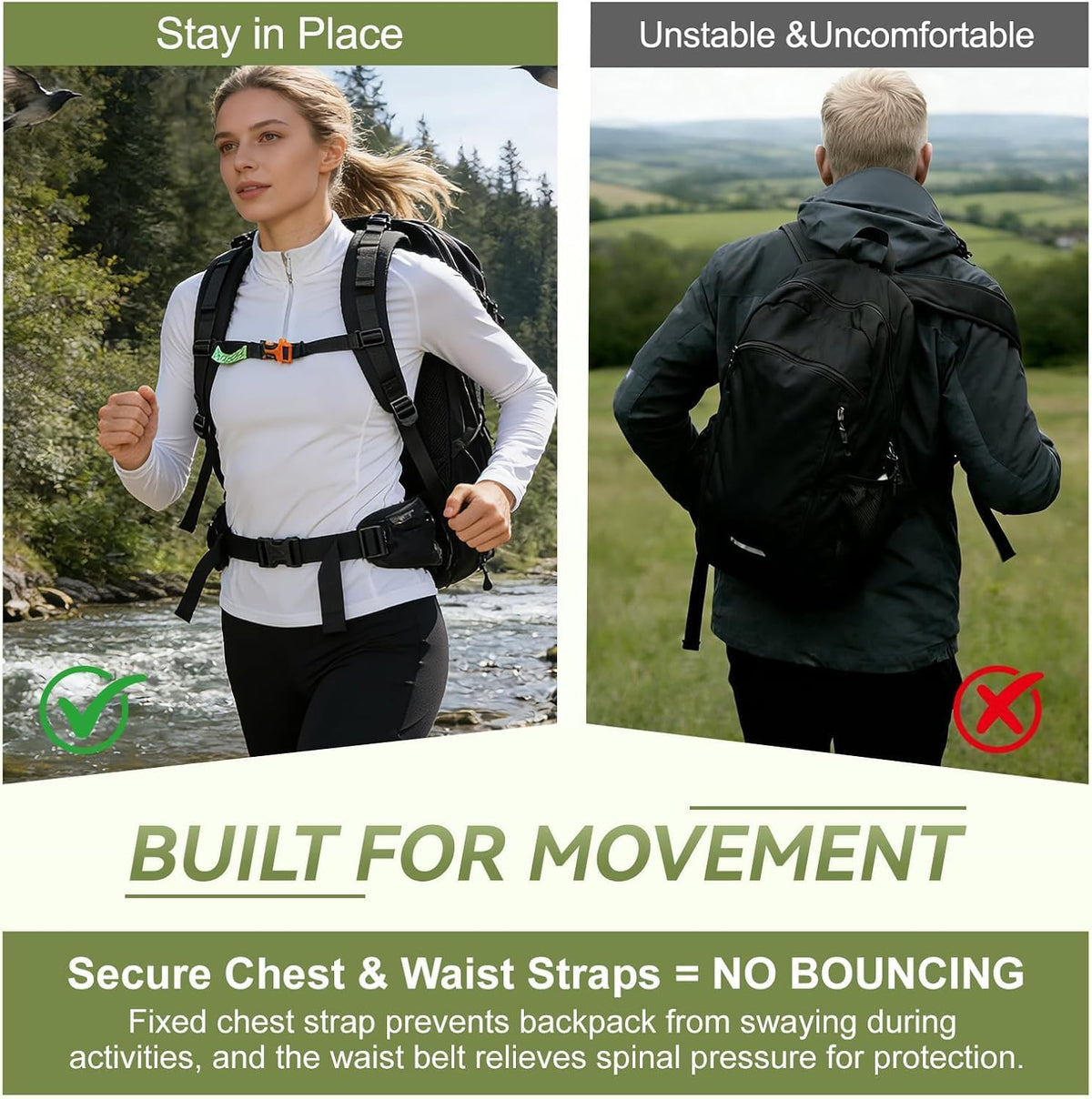 Super Eager Hiking Backpack - 50L, Waterproof, Black - product view 5