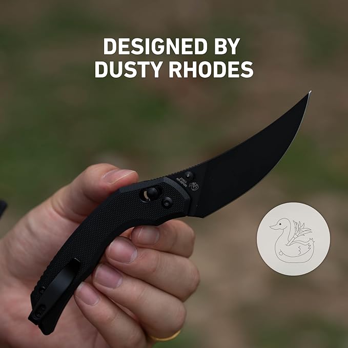 CJRB Nanner Pocket Knife, 3.23'' AR-RPM9 Steel Blade with G10 Handle, Sharp EDC Knife with Crossbar