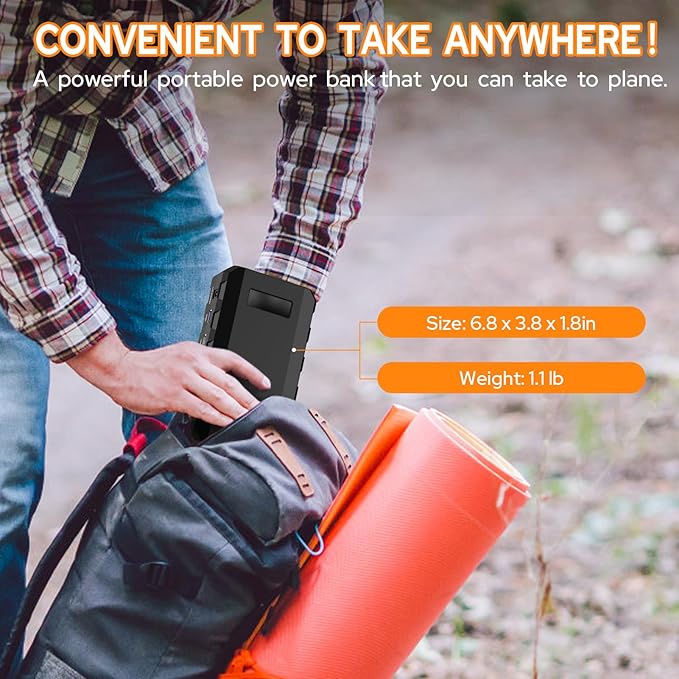 powkey 88Wh Portable Power Station 24000mAh Camping Solar Generator(Solar Panel Not Included)