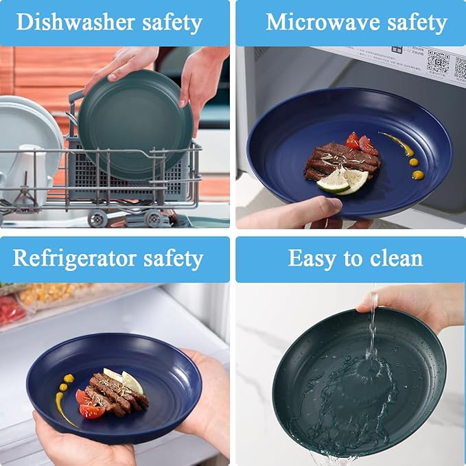Camping Mess Kit for 2 with Bowl, Plate, Cup, Spoon, Fork, Knife and Carry Bag, Plastic Camping