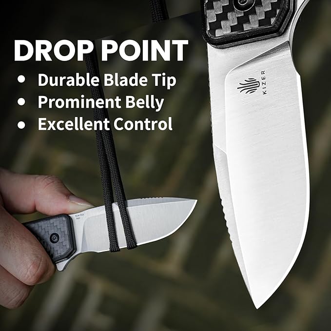 Kizer Nice Guy Pocket Folding Knife, 2.84" 154CM Blade, Lightweight Sharp Camping and Hiking Knife