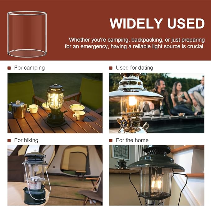 Glass Globe for Dual Fuel Lanterns Replacement - Compatible with Coleman Model 288 Series Propane
