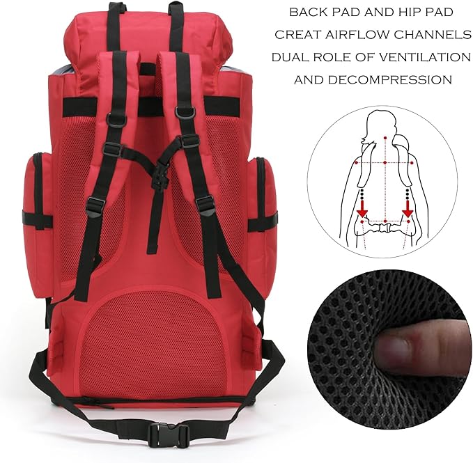 Hiking Backpack for Men 70L/100L Camping Backpack Military Rucksack Molle 3 Days Assault Pack for