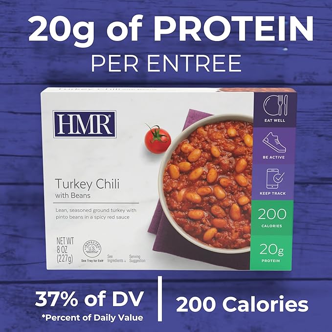 HMR Turkey Chili with Beans Entrée | Pre-packaged Lunch or Dinner to Support Weight Loss | Ready to
