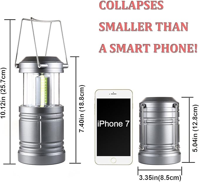 LED Camping Lantern Lights - 500 Lumens Collapsible Camping Lights - Power Outage Lantern Battery