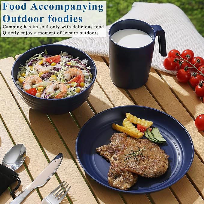 Camping Utensils, Reanea Camping Mess Kit for Travel, Camping, Picnic, Outdoor, Camping Gear