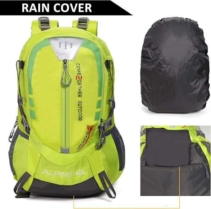 Hiking Backpack Camping 40L Outdoor Daypack Lightweight Travel Backpack with Rain Cover for Women