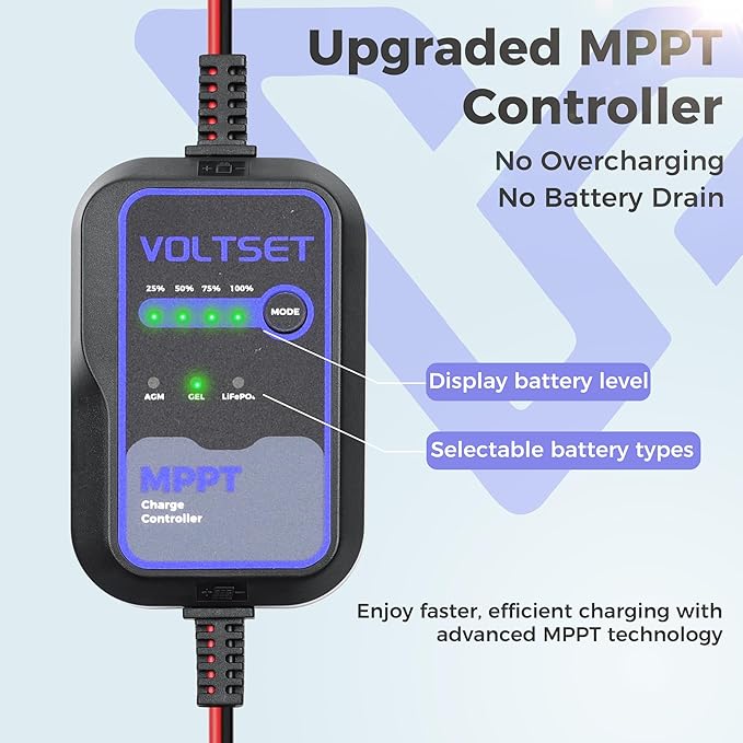 Solar Panel Kit 30W 12V with MPPT Controller, Solar Battery Trickle Charger Maintainer, Waterproof