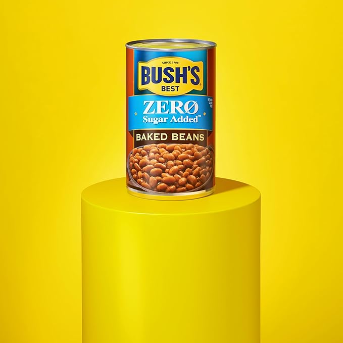 BUSH'S BEST 8.1 oz Canned Zero Sugar Added Baked Beans, Source of Plant Based Protein and Fiber