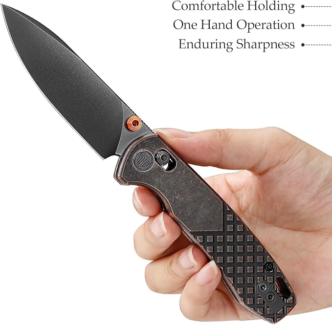 EDC Folding Pocket knife with Clip for Men,Thumb Studs Crossbar Lock Knives with 2.99" 14C28N Steel