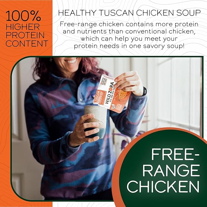 Wild Zora Instant Keto-Friendly Soups 5-Pack Variety, Broth Made with Grass-Fed Beef, Free-Range