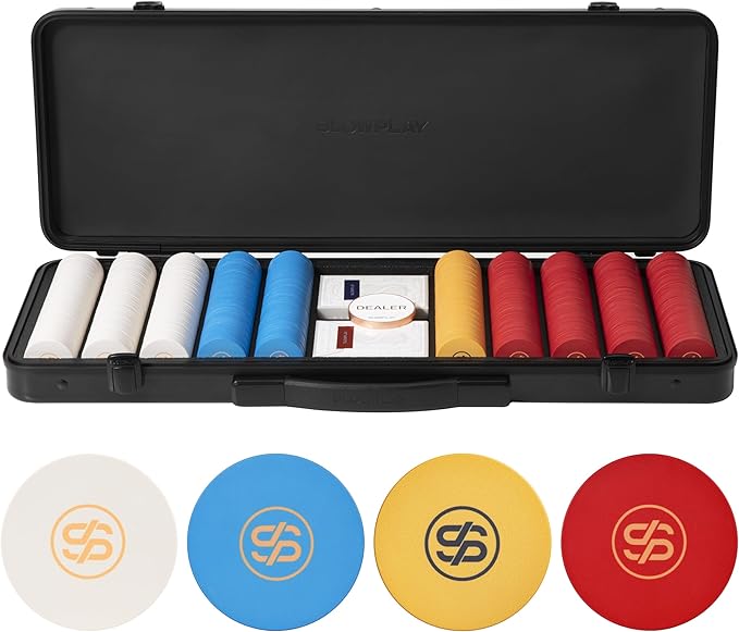 SLOWPLAY Godel Ceramic Poker Chips Set for Texas Hold'em, 500 PCS [Blank Chips], 43mm & 12g Each |
