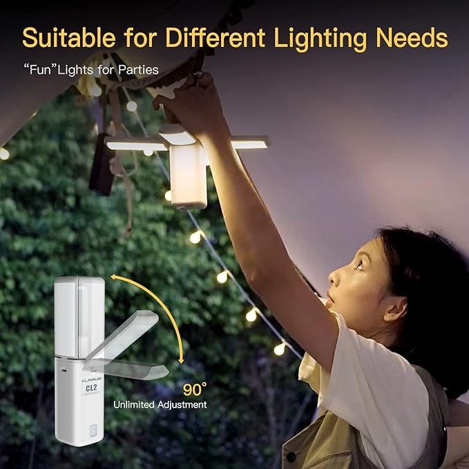 KLARUS CL2 Rechargeable Camping Lantern, 750LM 7 Light Modes Waterproof Foldable Tent Light with