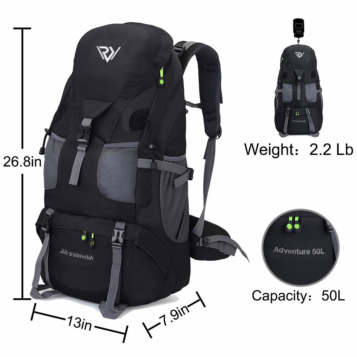 RuRu monkey Hiking Backpack - 50L - product view 2