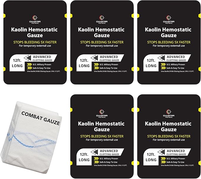First Aid Advanced Quick Clotting Combat - Flexible Hemostatic - Stop The Bleed kit Faster Wound