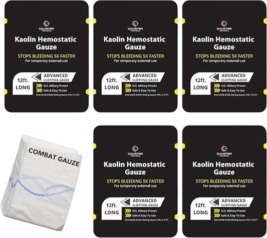 First Aid Advanced Quick Clotting Combat - Flexible Hemostatic - Stop The Bleed kit Faster Wound
