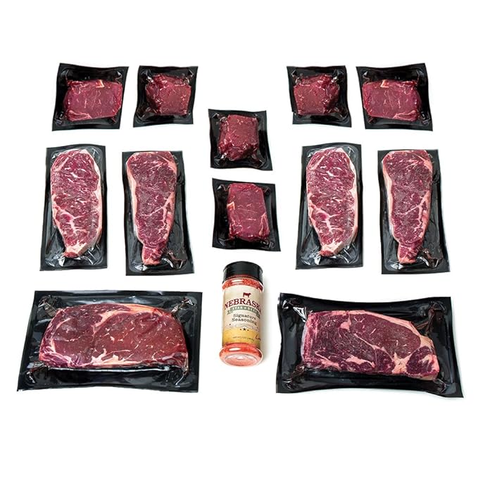 Aged Angus Top Sirloins NY Strips Ribeyes by Nebraska Star Beef - All Natural Hand Cut and Trimmed