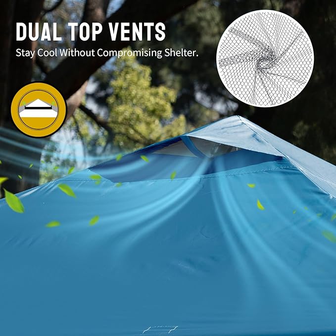 CROWN SHADES 10x10 Pop Up Canopy - Beach Tent with One Push Setup - Easy Outdoor Sun Shade for