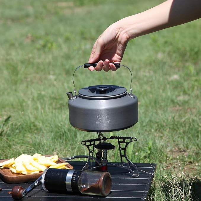 Bulin Camping Kettle, 1.6L Large Portable Stovetop Tea Kettle Fast Heating Boiling Hot Water for