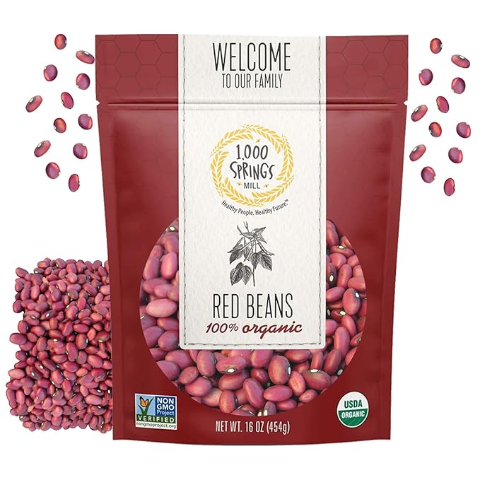 1000 Springs Mill - Organic Red Beans | Used for Soups, Salads, Chili or as a Sweet Paste for